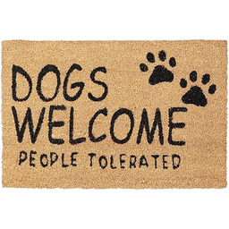 Relaxdays Wycieraczka kokosowa, Dogs Welcome, 60 x 40
