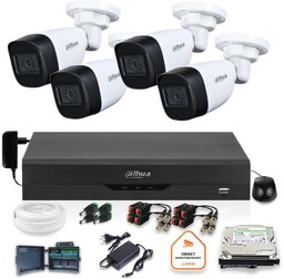 Dahua Zestaw monitoringu 4 kamery tubowe 5Mpx Dysk