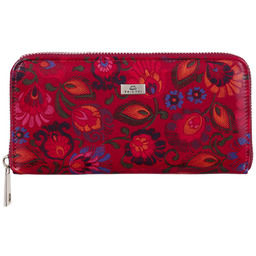 Czerwony Portfel Damski Skórzany BajuBaj Kolorowa Elegancja