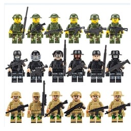 Zestaw 24 minifigurek żołnierzy SWAT, klocki konstrukcyjne