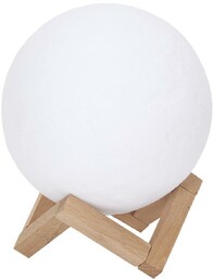 Lampka nocna Moon Intesi nowoczesna drewniana do sypialni