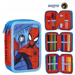 Piórnik z wyposażeniem trzykomorowy dla chłopca, GIOTTO, Spider-Man,