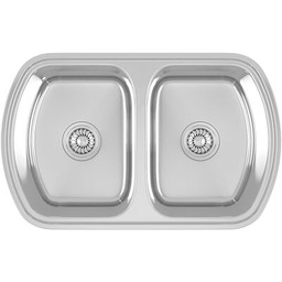 Zlewozmywak Jasper wpuszczany 2-komorowy 49 x 77 cm