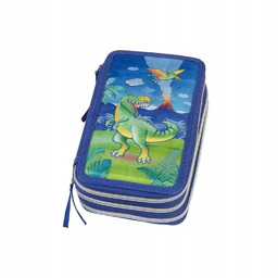Piórnik trzykomorowy z wyposażeniem Dinosaur. Faber Castell