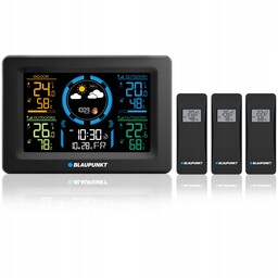 Stacja Pogody Bezprzewodowy 3X Czujnik Zewnetrzny Higrometr Blaupunkt