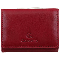 Mały czerwony portfel damski Canaletto z naturalnej skóry