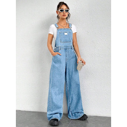 SHEIN JEANSOWE OGRODNICZKI DAMSKIE SZEROKIE WYSOKI STAN 34