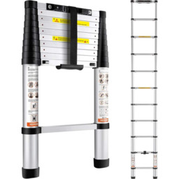Drabina aluminiowa teleskopowa 320 cm, składana, z antypoślizgowymi