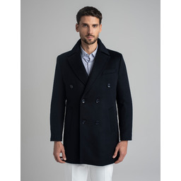 Płaszcz dwurzędowy sortino granatowy