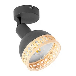 Lindby - Lonnaris Lampa Sufitowa Black/Nature
