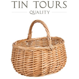 OWALNY KOSZYK WIKLINOWY Z PAŁĄKIEM 22x17x12/20 cm