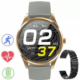 Różowozłoty smartwatch G.Rossi szary pasek