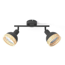 Lindby - Lonnaris 2 Lampa Sufitowa Black/Nature