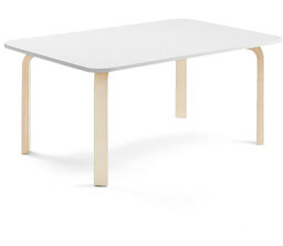 Stół ELTON, 1200x800x530 mm, biały laminat, brzoza