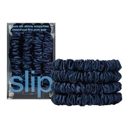 Slip Pure Silk Skinny Scrunchies Navy Gumka