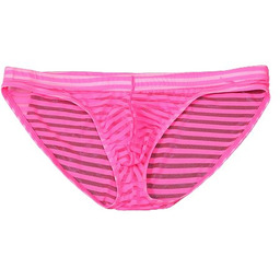 Sexowne Przeźroczyste Męskie Slipy w Paski - M