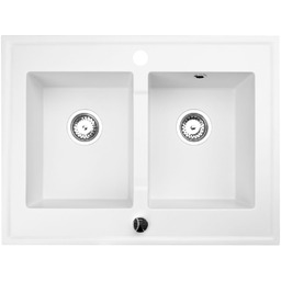 Zlewozmywak Granitowy GRANDE Premium biały