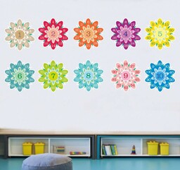 Zestaw naklejek: Tabliczka mnożenia- kwiatki