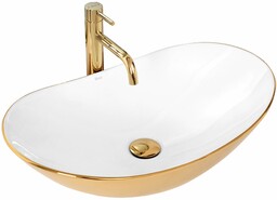 Rea Umywalka nablatowa Rea Royal Gold/White