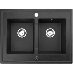 Zlewozmywak Granitowy GRANDE Premium czarny metalik