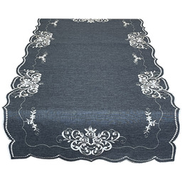 Bieżnik prostokątny z haftem w róże OHG01-2