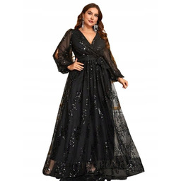 SHEIN SUKIENKA DŁUGA CZARNA WESELNA PLUS SIZE 44