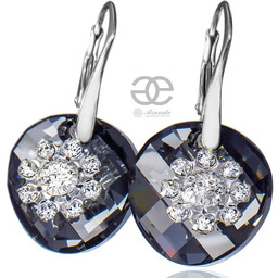 Kryształy Kolczyki Night Twist Flow Srebro Okazja