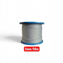 Lina Stalowa Ocynkowana 5mm 50m W Osłonie Pcv