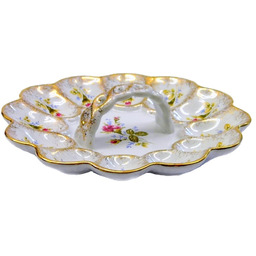 001 Talerz Do Jaj 21 Róża Złota Ceramika