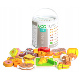 Drewniane jedzenie do krojenia 23 sztuki Ecotoys