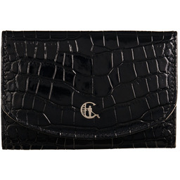 Portfel damski czarny skórzany Canaletto wzór krokodyla, styl