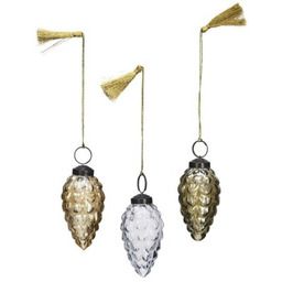 Madam Stoltz - Zestaw trzech szklanych bombek