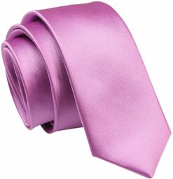 Krawat (Śledź) Męski 5 cm, Różowy, Wąski, Gładki