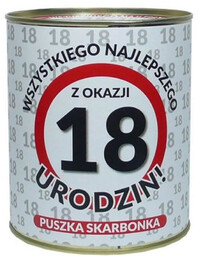 Skarbonka metalowa na 18 urodziny