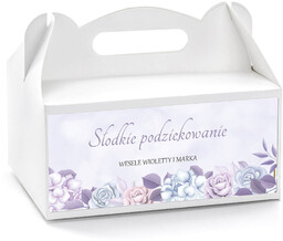 Personalizowane pudełka na ciasto lawendowe - 6 szt.