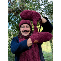 Pakamera Męskie rękawiczki MERINO Bordo