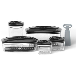 5 pojemników hermetycznych na jedzenie SeeYoo ZESTAW czarny