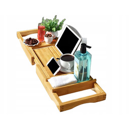 Półka Bambusowa Na Wannę Regulowana Duża Spa Nakładka