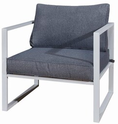Biały fotel z aluminium na taras