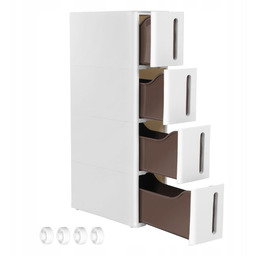 Szafka na kółkach Regał mobilny 4 Szuflady słupek