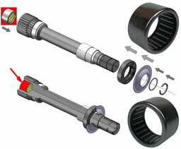 Łożysko wewnętrznego łącznika prawej półosi przedniego mostu 215MM