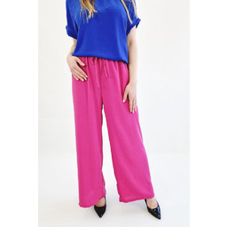 Fuksja Lejące Wiązane Spodnie Damskie UNI