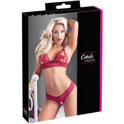 Cottelli - Zmysłowy koronkowy zestaw biustonoszy (czerwony)