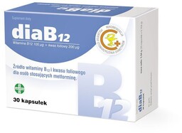 DiaB12 Witamina B12 + Kwas foliowy, 30 kapsułek