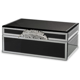 Szkatułka na biżuterię pudełko czarne szklane 9x21
