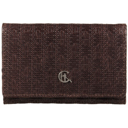 Mały damski portfel skórzany plecionka Canaletto na zatrzask