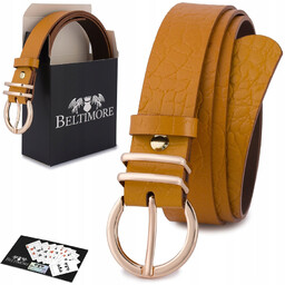 Skórzany Pasek Damski Do Spodni Sukienki Skóra Croco