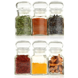 Pojemnik na przyprawy szklany 150 ml 6 szt.