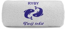 Znak zodiaku Ryby - Mały Ręcznik z haftem