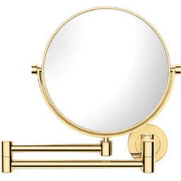 Stella, Lusterko kosmetyczne do makijażu okrągłe ścienne złote